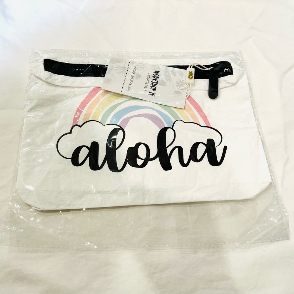 NEW Workshop 28 Hawaiian Aloha Rainbow Cosmetic Bag